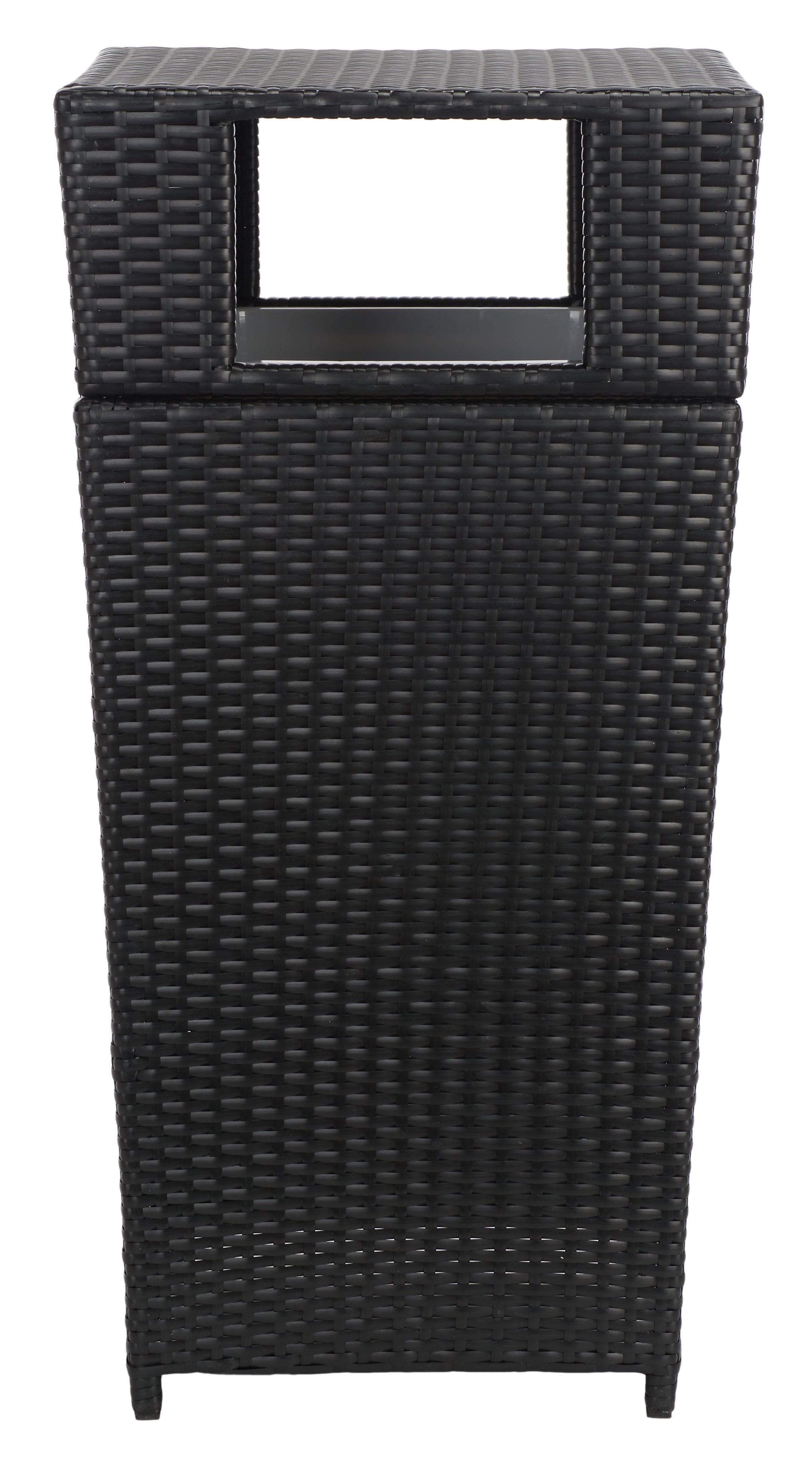 Safavieh Mazeli Outdoor Patio Trash Bin - Black - SJB-DIAMOND ELITES