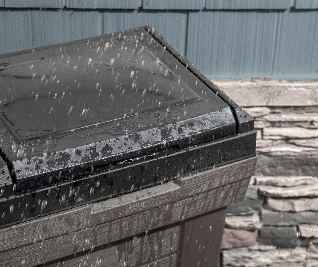 Step2 Lakewood Dark Cedar Outdoor Patio and Exterior Garbage Can - SJB-DIAMOND ELITES