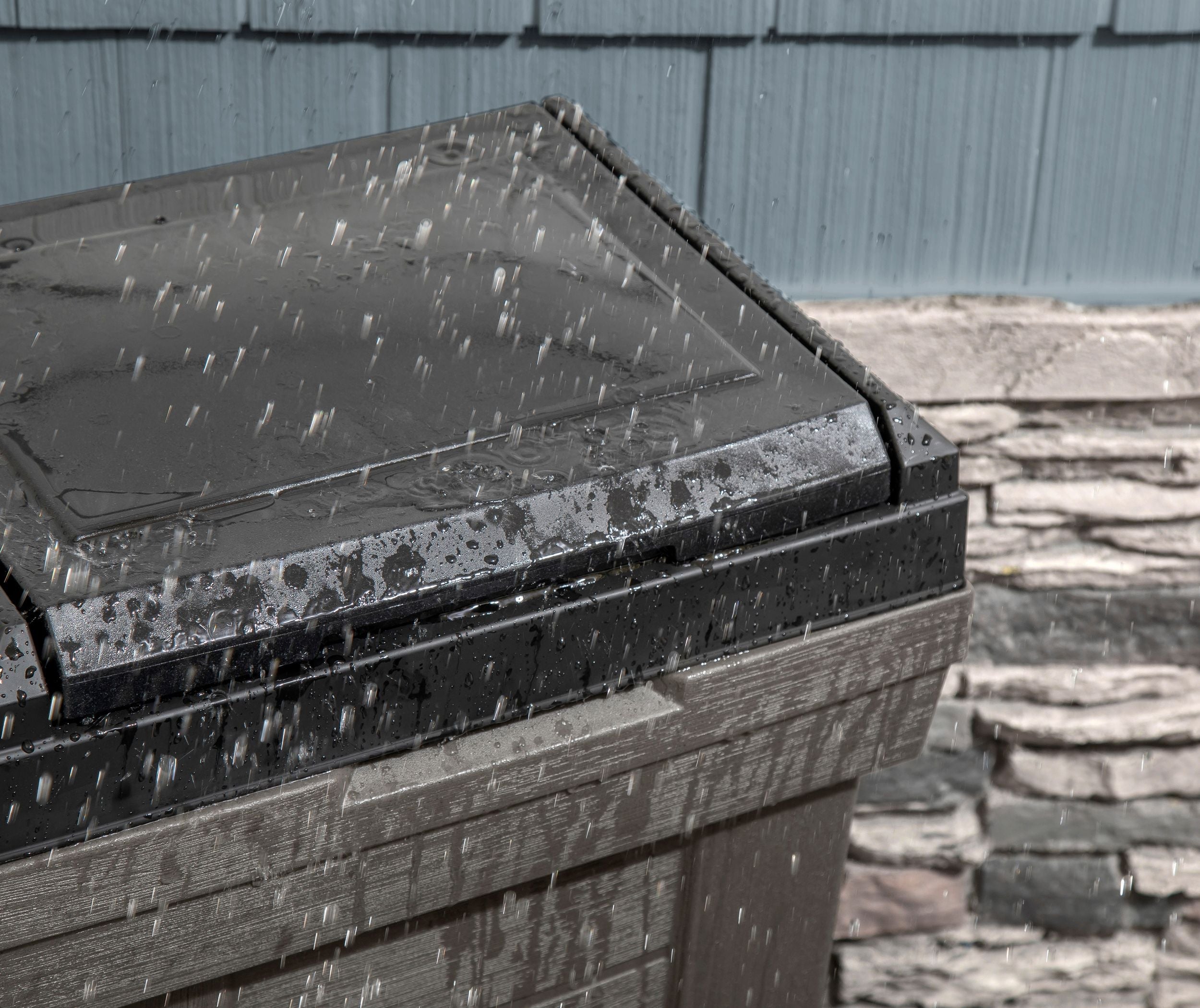 Step2 Lakewood Dark Cedar Outdoor Patio and Exterior Garbage Can - SJB-DIAMOND ELITES