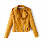 Short PU motorcycle leather jacket Pi-Mart