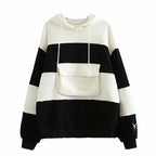Striped panel hoodie Pi-Mart