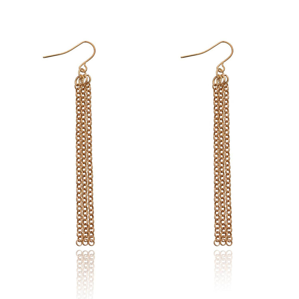 Simple Golden Chain Earrings - Stylish Minimalist Drop Earrings - SJB-DIAMOND ELITES
