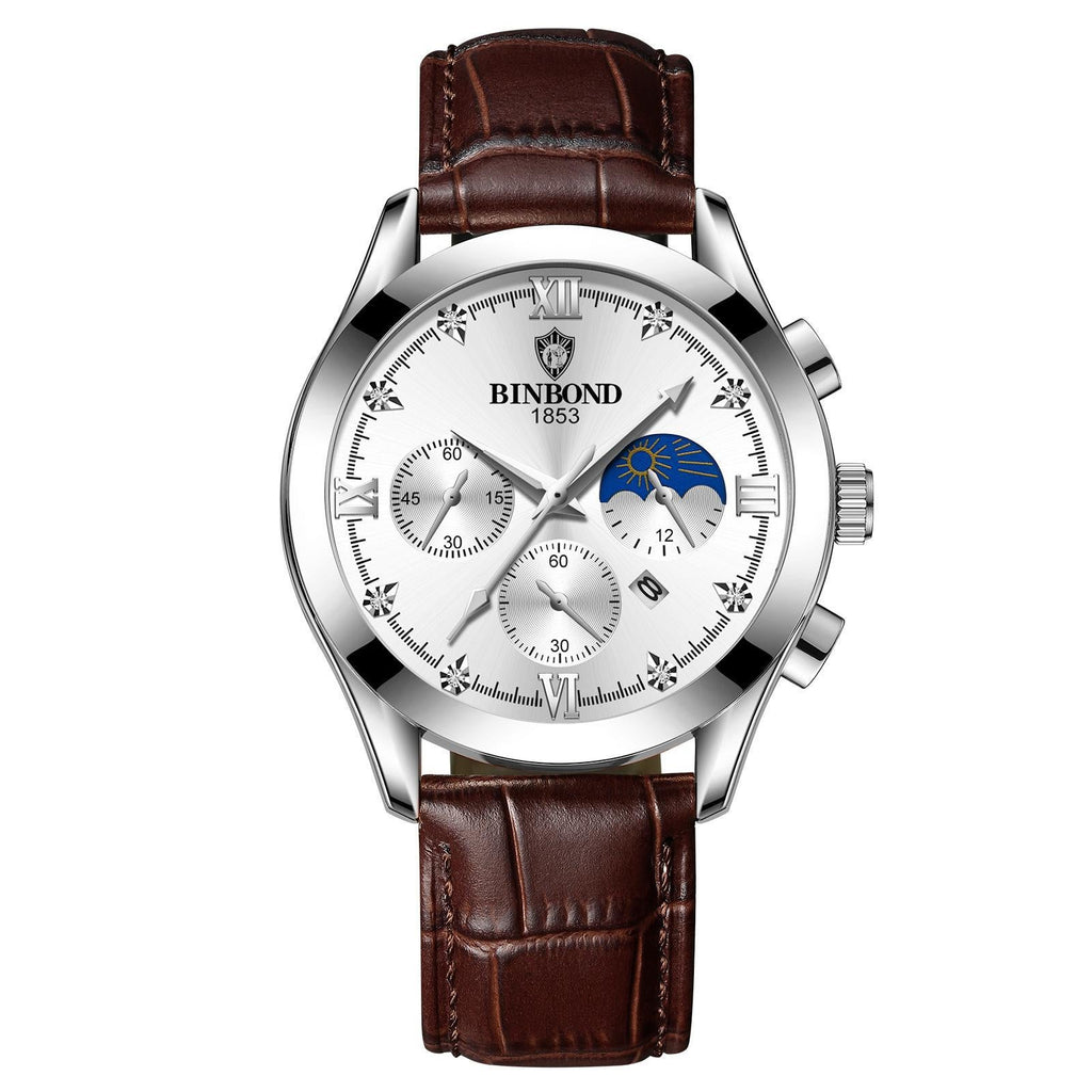 Waterproof Luminous Calendar Men's Fashion Genuine Leather Watch Pi-Mart