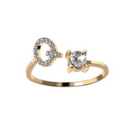 Adjustable 26 Initial Letter Ring Fashion Jewelry For Women Simple Elegant Jewelry Pi-Mart