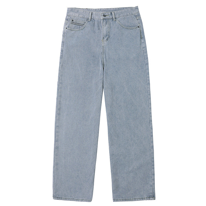 Denim Trousers Men's Korean-style Straight Loose Teen Lootquake LLC
