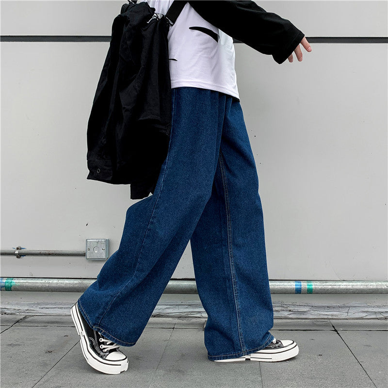 Denim Trousers Men's Korean-style Straight Loose Teen Lootquake LLC