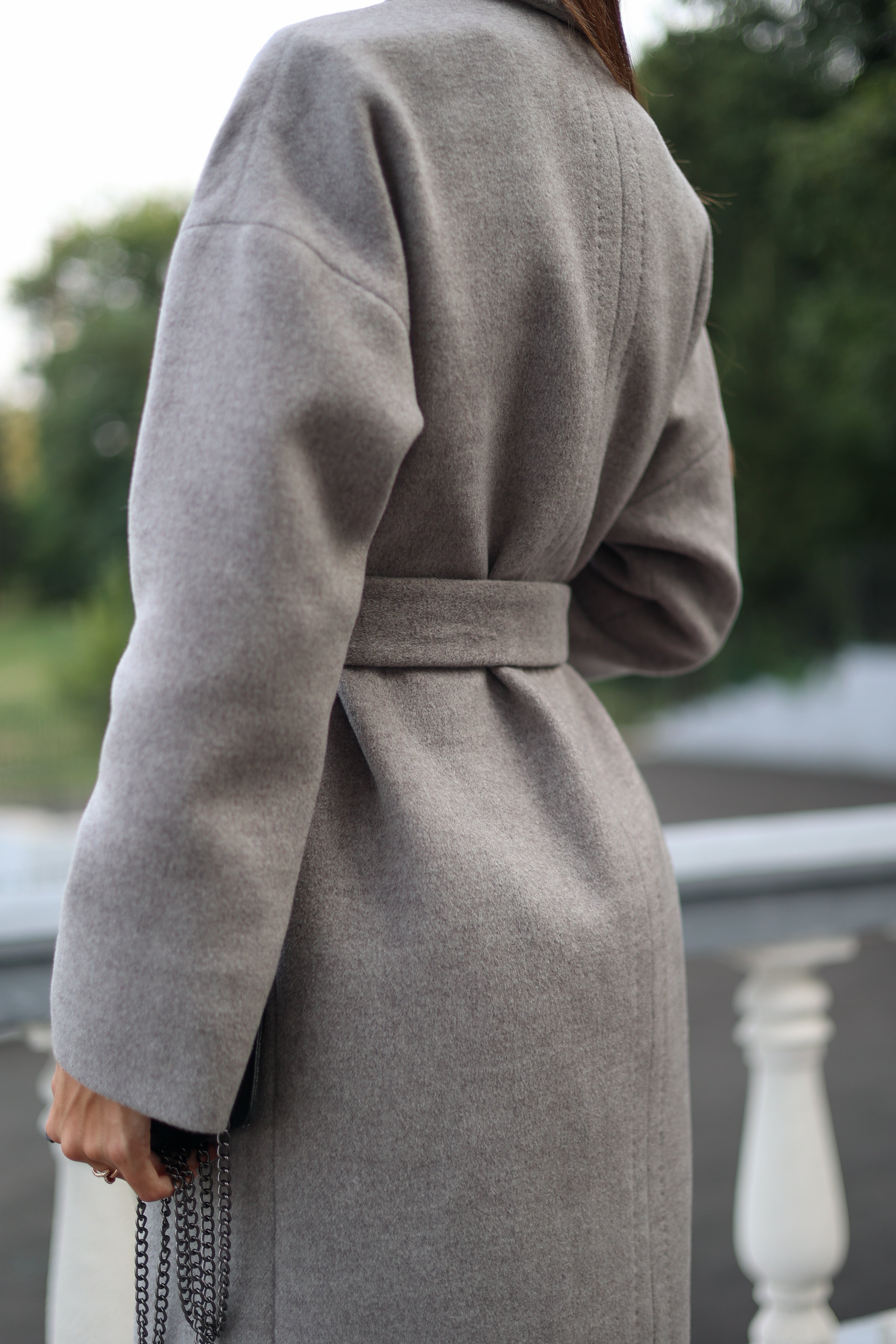 Classic Wool Blend Coat in Grey - SJB-DIAMOND ELITES