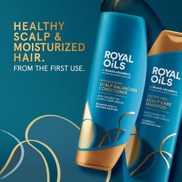 Royal Oils by Head & Shoulders Sulfate Free Scalp Care Shampoo and Moisture; 12.8 fl oz and 13.5 fl oz