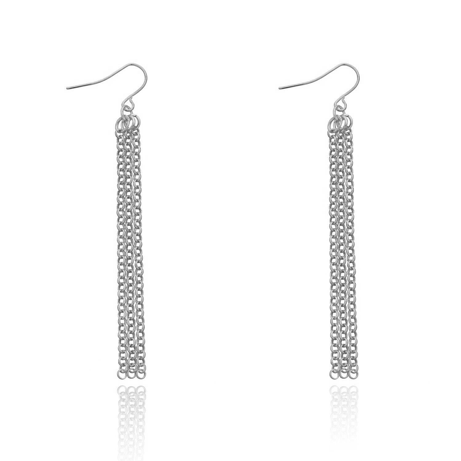 Simple Golden Chain Earrings - Stylish Minimalist Drop Earrings - SJB-DIAMOND ELITES