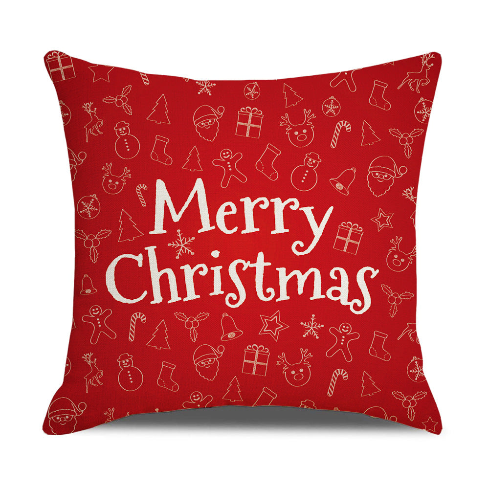 Santa Printed Cushion Sofa Cushion Home Furnishing Pi-Mart