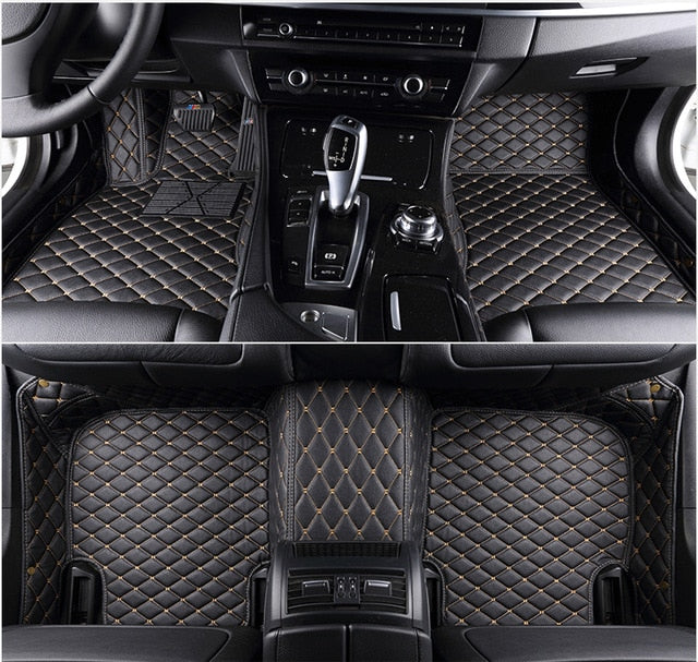 Fully Surrounded Car Leather Floor Mat Pad All Weather Protection Pi-Mart