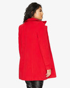 De La Creme Womens Wool Blend Hip Length Covert Coat