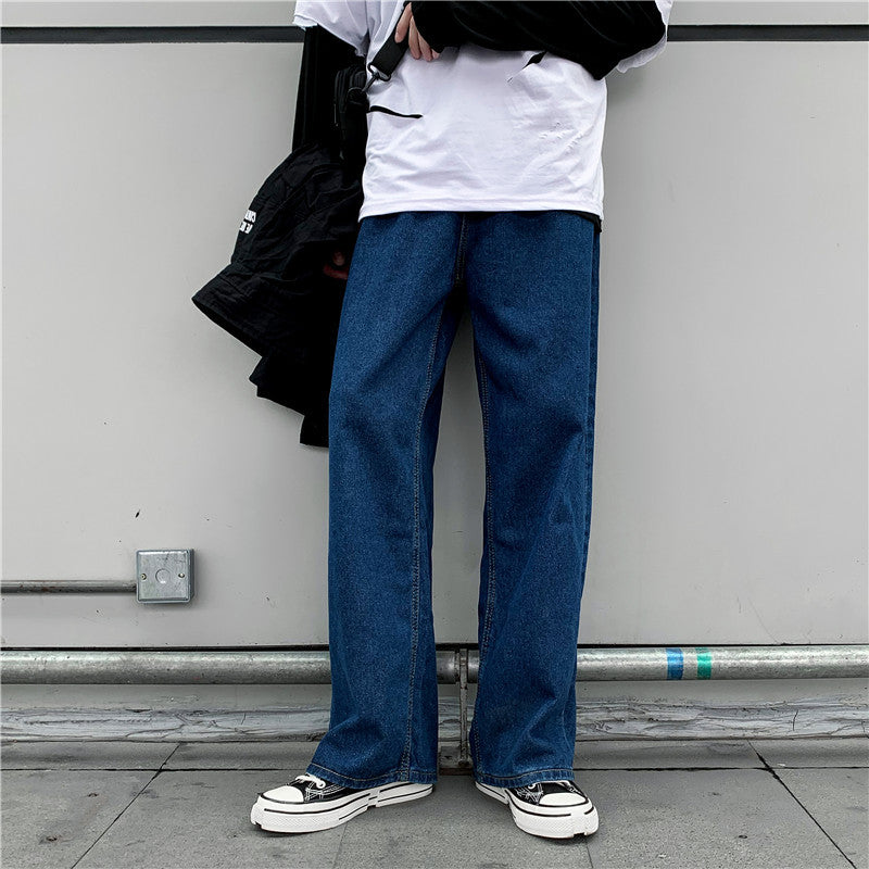 Denim Trousers Men's Korean-style Straight Loose Teen Lootquake LLC
