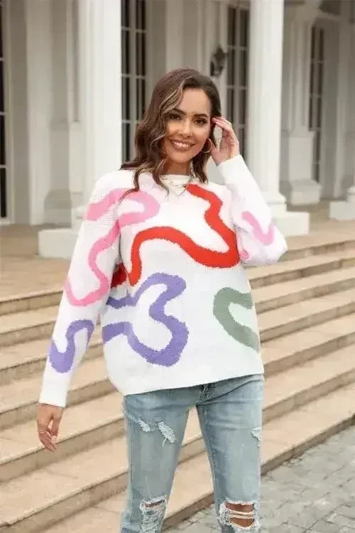 Multi Color Swirl Sweater - SJB-DIAMOND ELITES