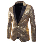 Men's Banquet Stage Costume Bar Sequin Suit Jacket Pi-Mart