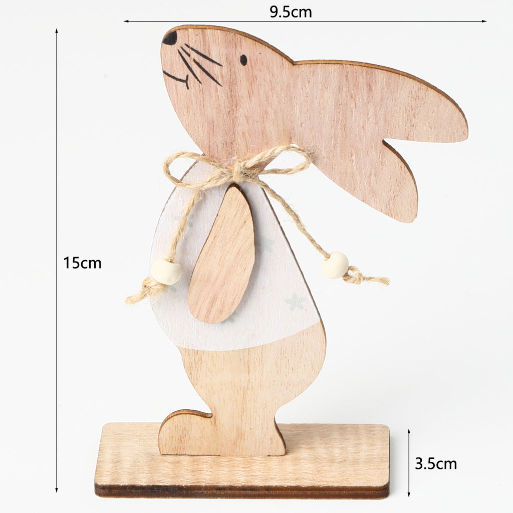 Creative Easter Bunny Woodwork Desktop Decoration Pi-Mart