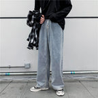 Denim Trousers Men's Korean-style Straight Loose Teen Lootquake LLC