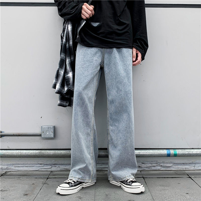 Denim Trousers Men's Korean-style Straight Loose Teen Lootquake LLC