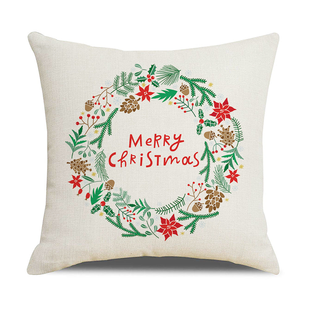 Santa Printed Cushion Sofa Cushion Home Furnishing Pi-Mart