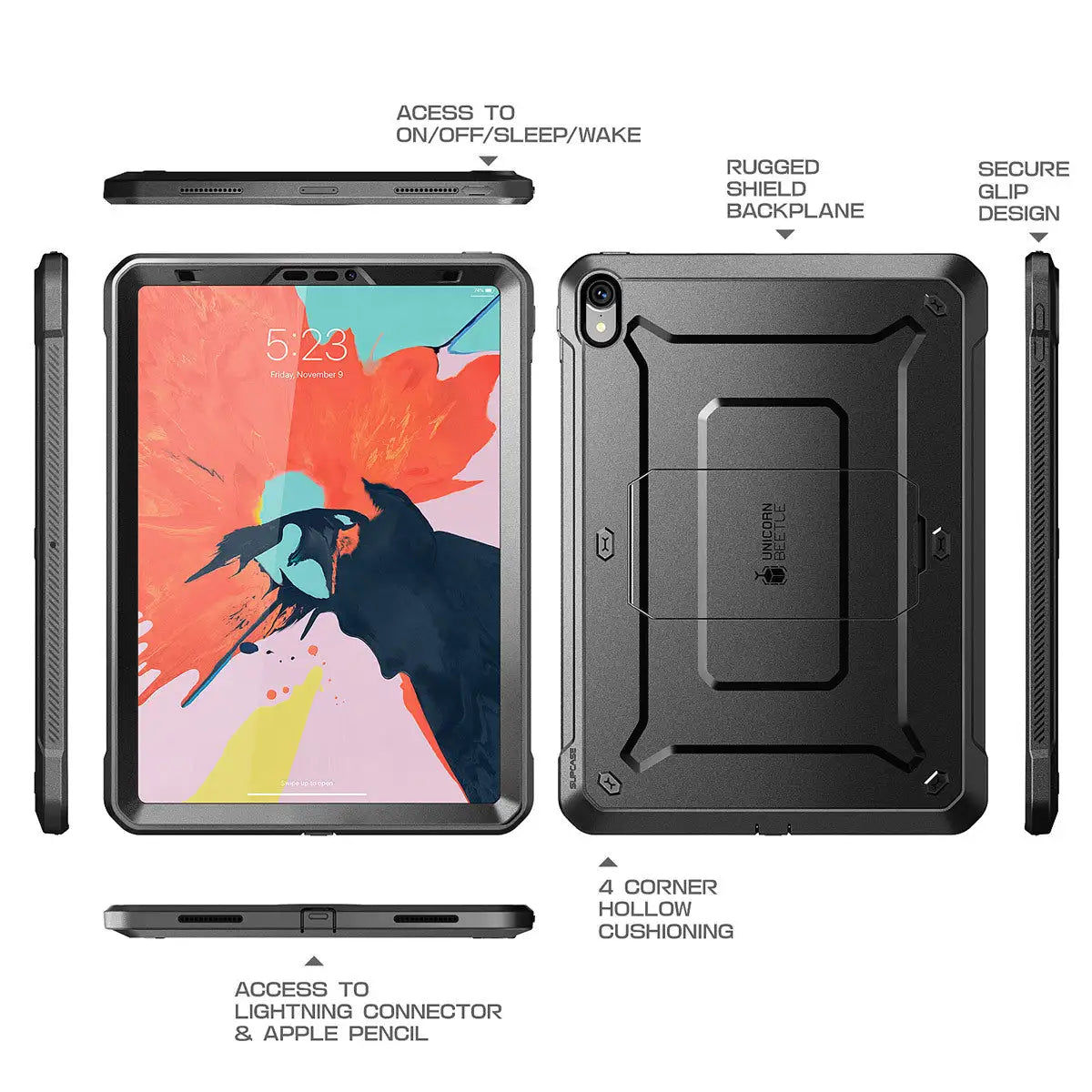 Smart Pen For IPad Pro 12.9, Full-body Cover With Built-in Screen Protector & Kickstand