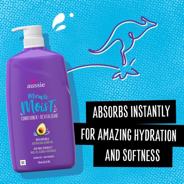 Aussie Miracle Moist Conditioner with Avocado; Paraben Free; 26.2 oz