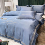 Tencel Quilt Cover Embroidered European Washed Cotton Four-piece Set Pi-Mart