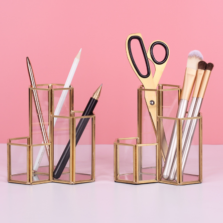 Hexagonal Composite Makeup Brush Holder Pi-Mart