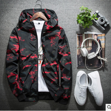 Spring and Autumn Hooded Jacket Men's Long Sleeve Slim Trends Handsome Men's Jackets Teen Tops