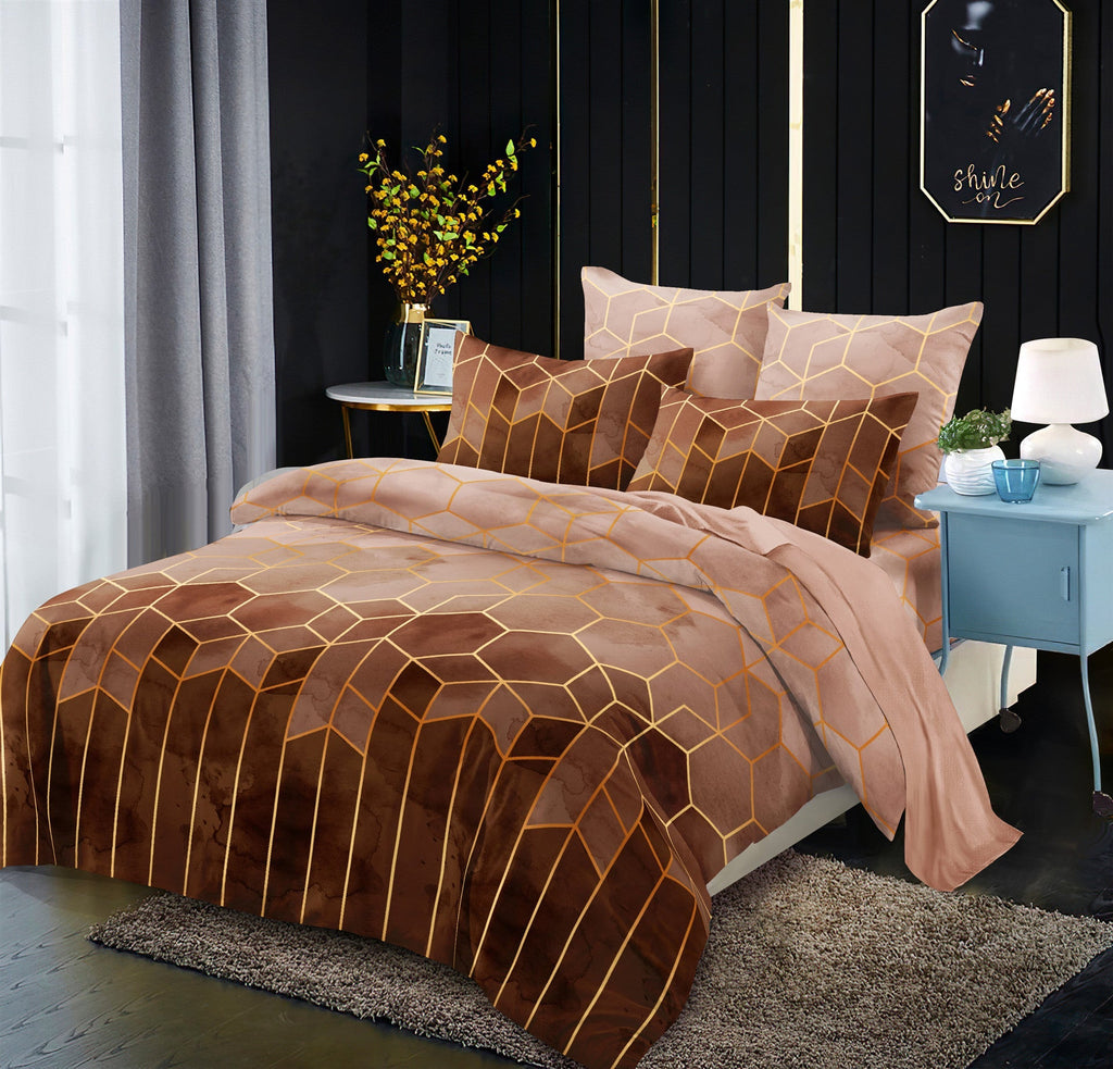 Gilt Line Geometric Elements Quilt Cover Set Bedding Pi-Mart