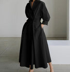 Long-sleeve Blouse Elastic Waist Swing Dress Pi-Mart