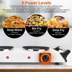 Black-White Options -- 2000W Electric Dual Burner Portable Coil Heating Hot Plate Stove Countertop RV Hotplate With 5 Temperature Adjustments Portable Handles