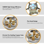 13000W Portable Windproof Camping Stove Five-head Gas Cooking Burner With Piezo Ignition Stepless Flame Control Fit For ISO-butane, Propane, Butane Fuel Tank For Backpacking Picnic Outdoor Cooking Pi-Mart