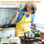 1500W Electric Single Burner Portable Heating Hot Plate Stove Countertop RV Hotplate With Non Slip Rubber Feet 5 Temperature Adjustments Pi-Mart