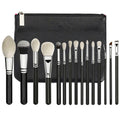 15pcs black makeup brushes Pi-Mart