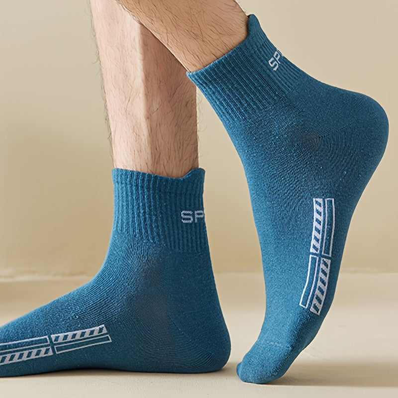 50 Pairs Of Men's Mid Crew Sport Socks, Sweat-absorbing Comfy Breathable Socks For Men's Basketball Training, Running Outdoor Activities Lootquake LLC