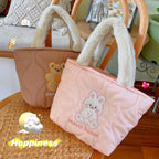 Plush Puffy Cotton Handbag Cute Rabbit Handbag Pi-Mart