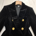 Velvet diamond retro small suit women Pi-Mart