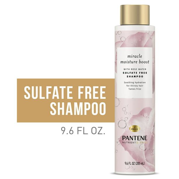 Pantene Sulfate Free Shampoo with Rose Water; Color Safe; Nutrient Blends; 9.6oz
