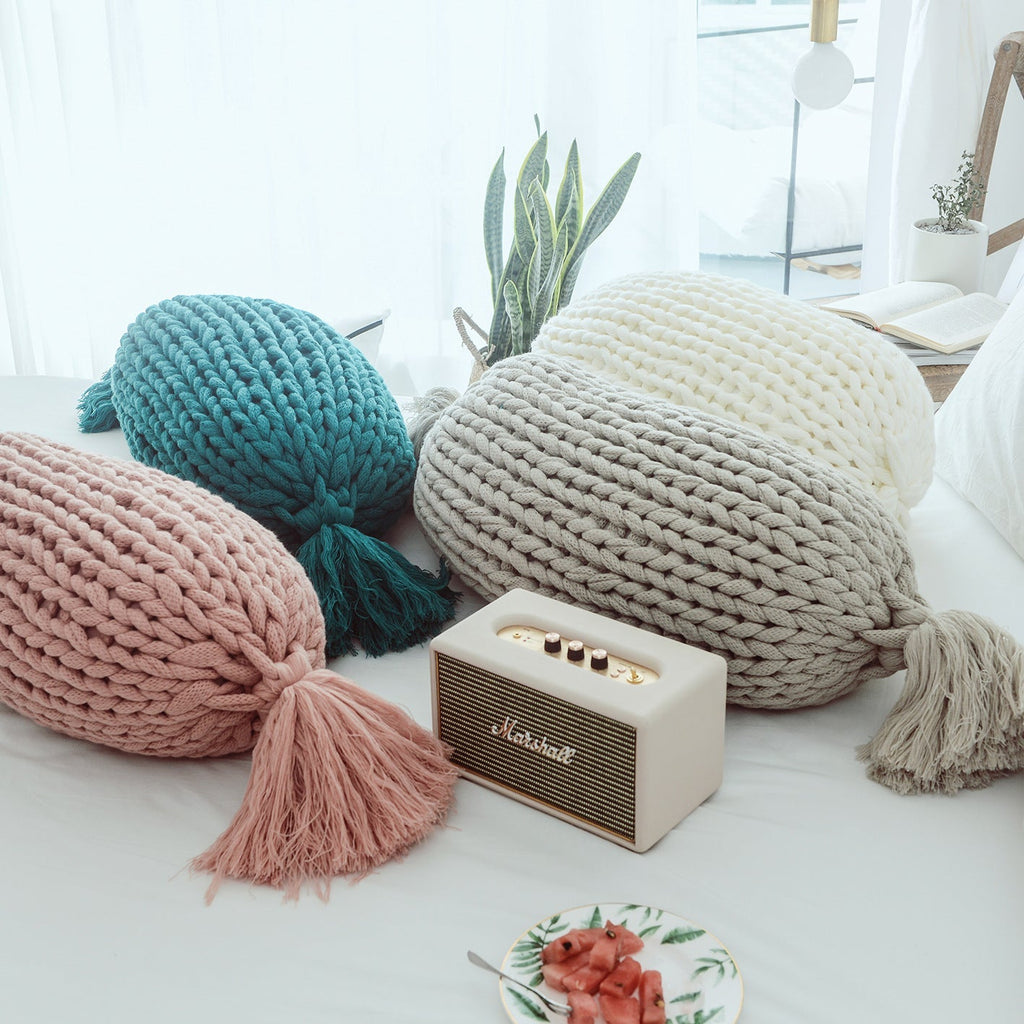 Handmade Wool Sofa Cushion Cushion Solid Color Cushion Pi-Mart