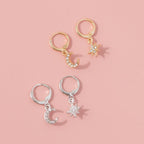 Star and Moon Drop Earrings Pi-Mart