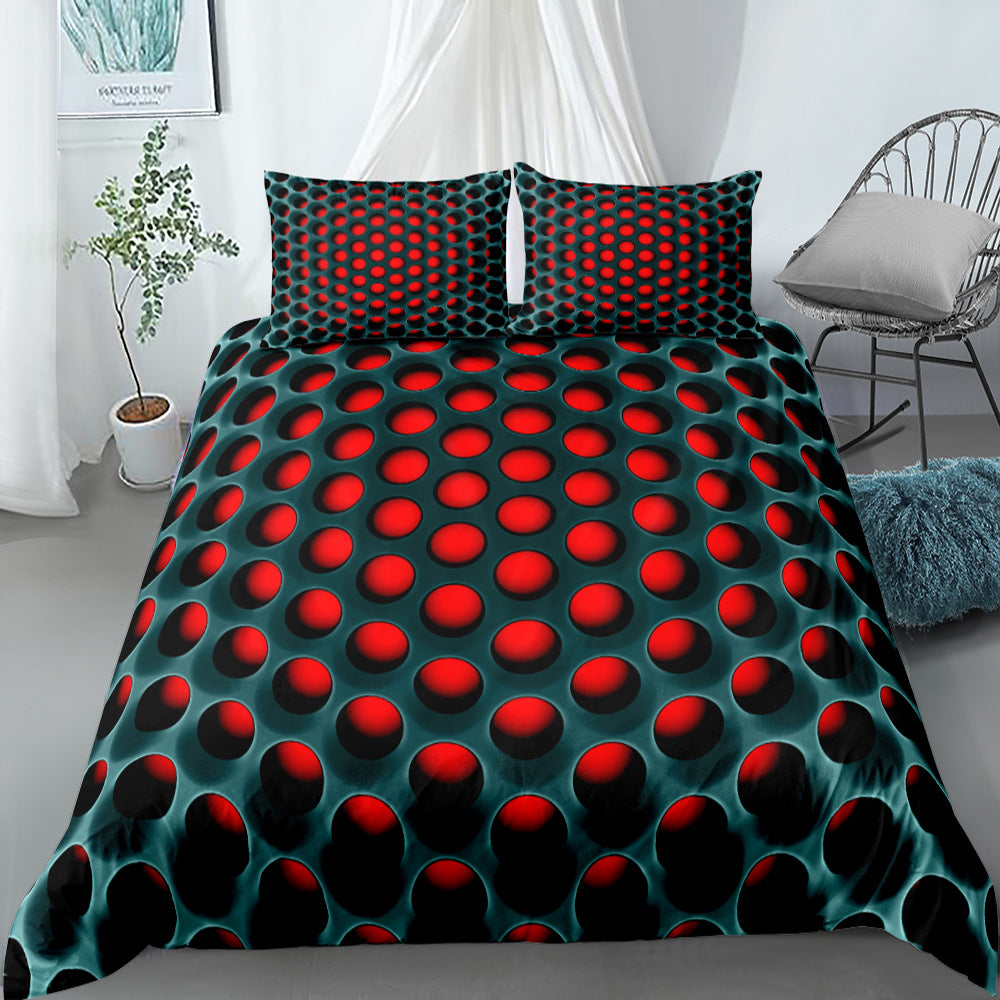 Home textile three-piece honeycomb duvet cover Pi-Mart