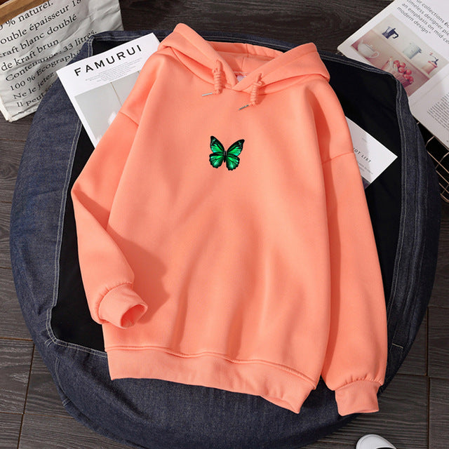 Butterfly print hoodie Pi-Mart