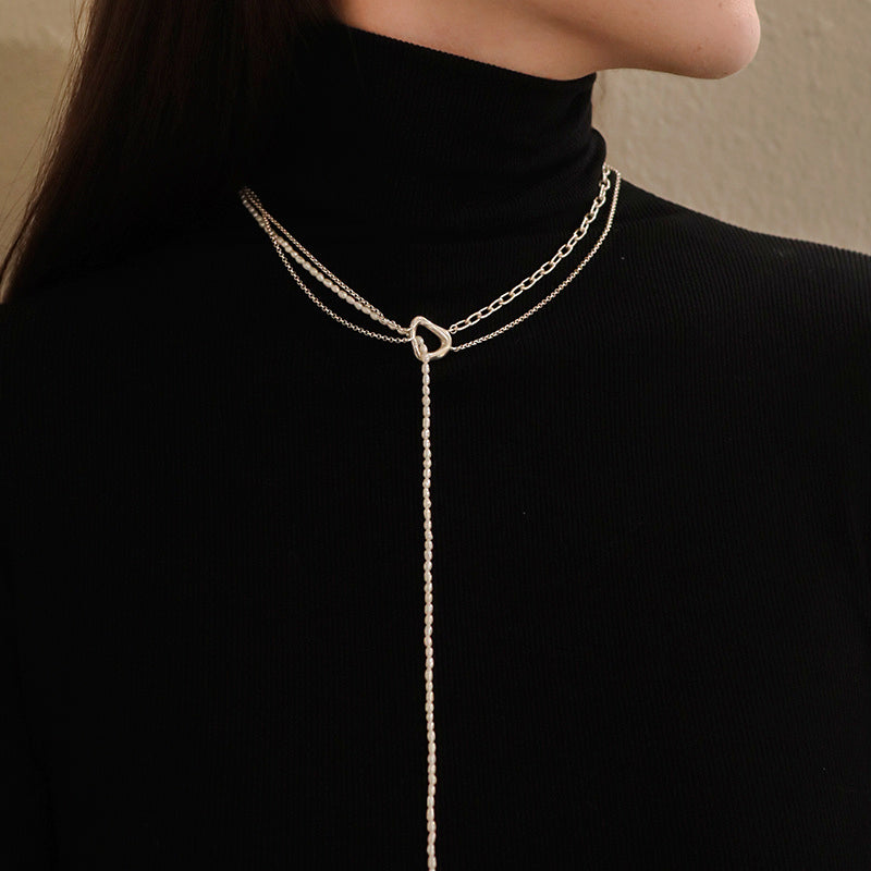 Women's Multi-layer Mix And Match Stitching Pearl Necklace Pi-Mart