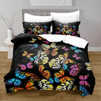 3D Digital Printing Butterfly Pattern Brushed Quilt Cover Pillowcase Bedding Set Pi-Mart