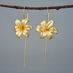 Female lily sterling silver S925 earrings Pi-Mart