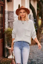 Knit sweater with pocket