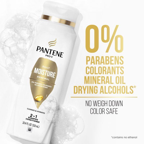 Pantene Pro-V Daily Moisture Renewal 2 in 1 Shampoo + Conditioner; 10.4 oz