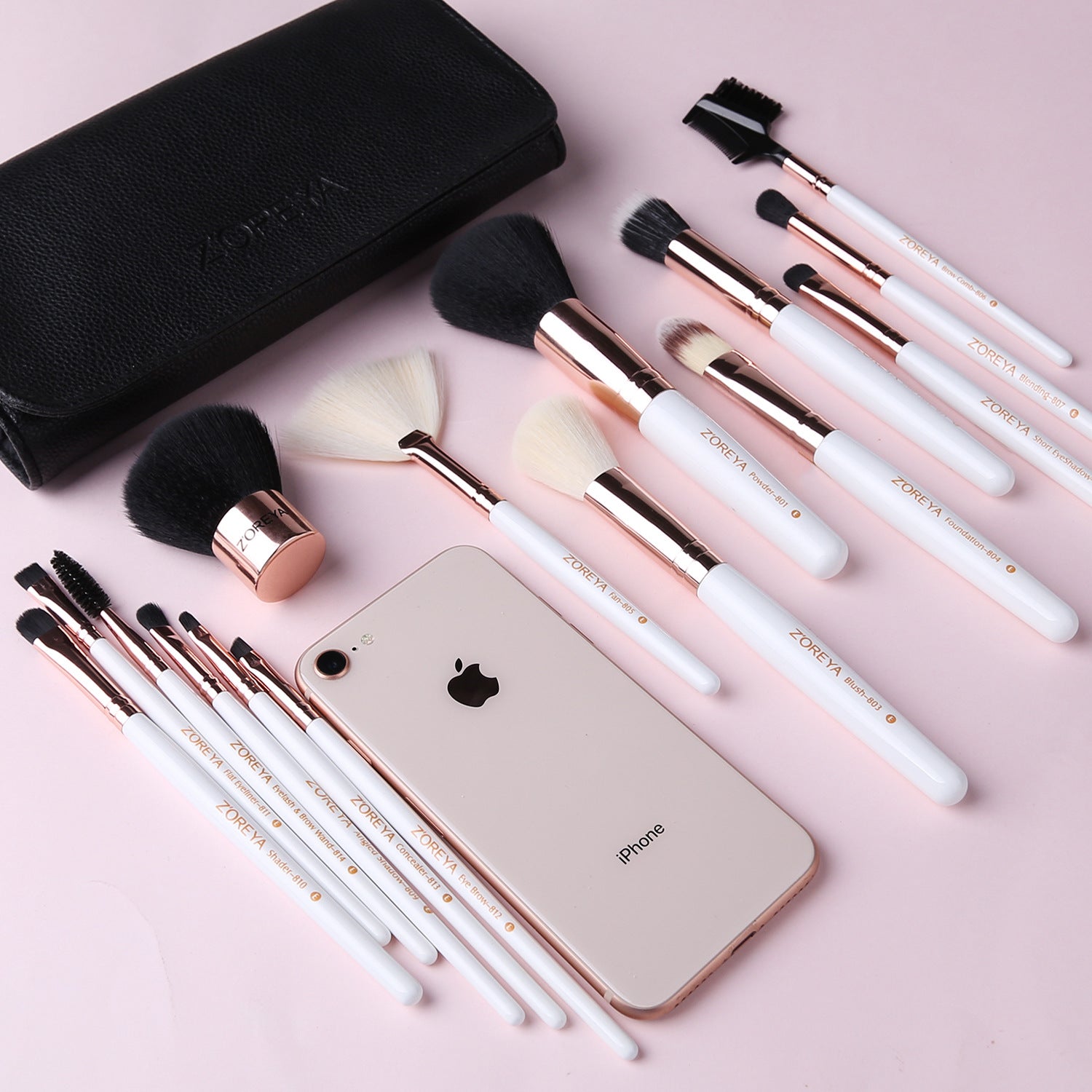 Set of 15 nylon hair makeup brushes Pi-Mart