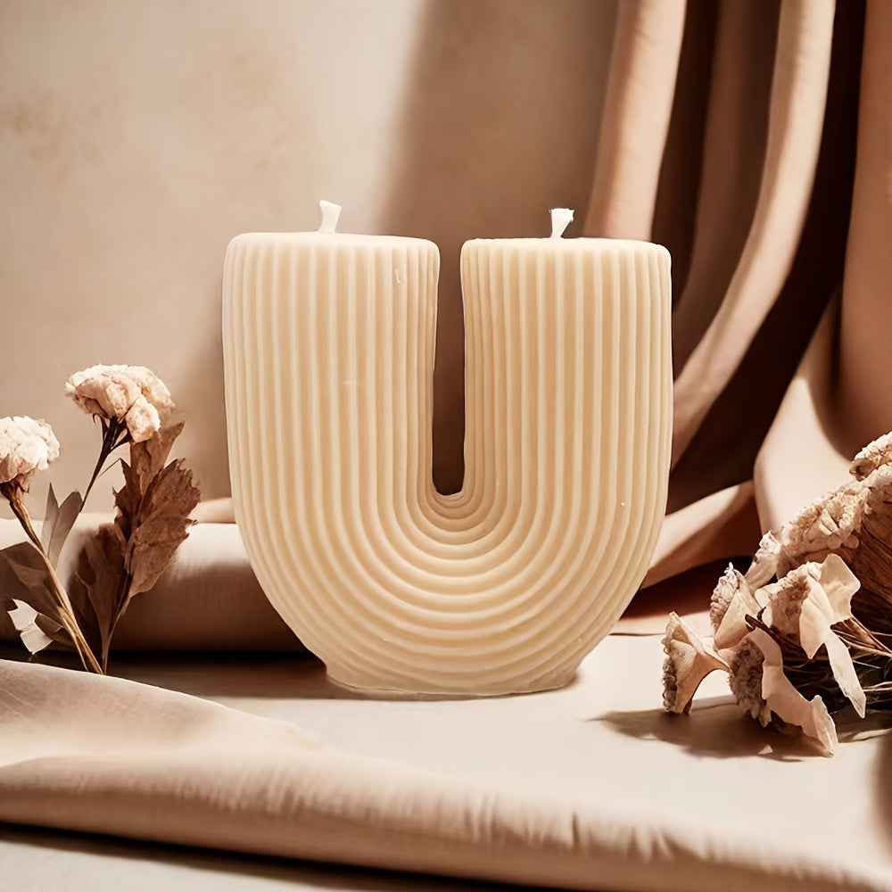 1pc 200g U-shaped Aesthetic scented candle for holiday birthday gift or home decor