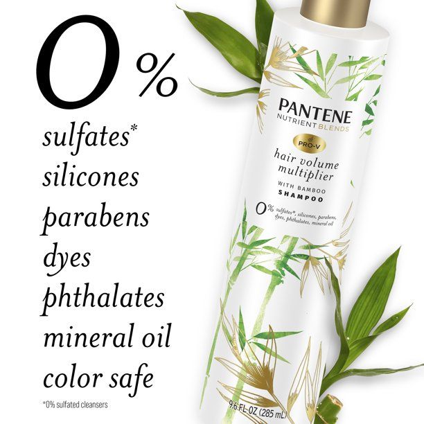 Pantene Sulfate Free Shampoo; Volumizing Shampoo with Bamboo; Color Safe; 9.6 oz